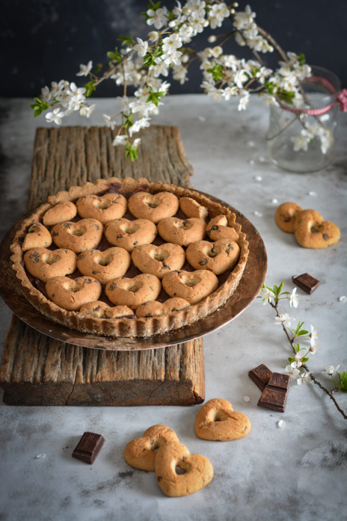 Crostata di frolla al caffè con ganache al latte e ...